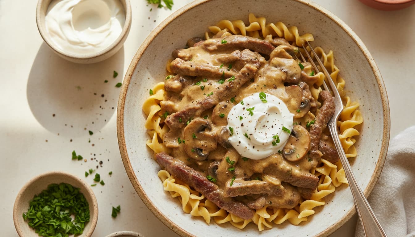 Beef stroganoff
