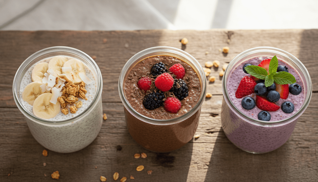 Chia pudding, three ways