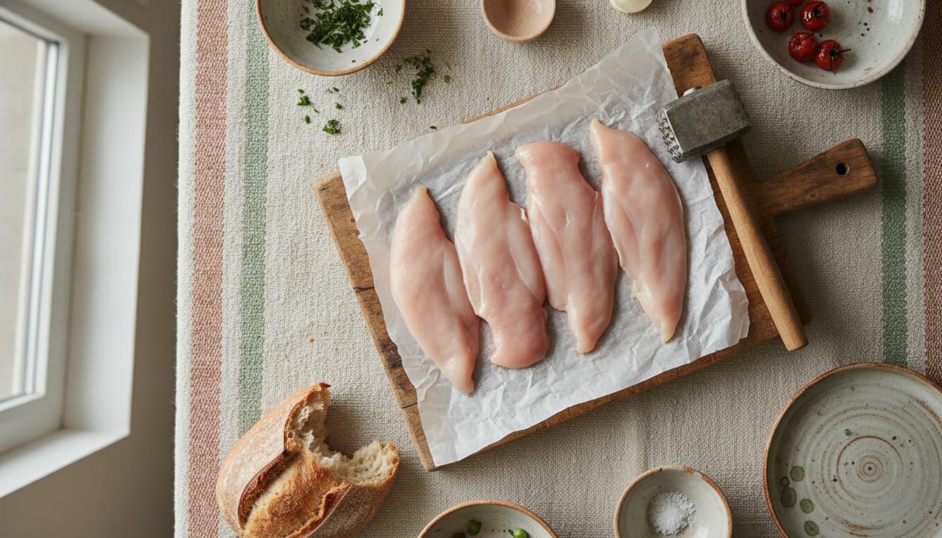 Chicken piccata, step 1