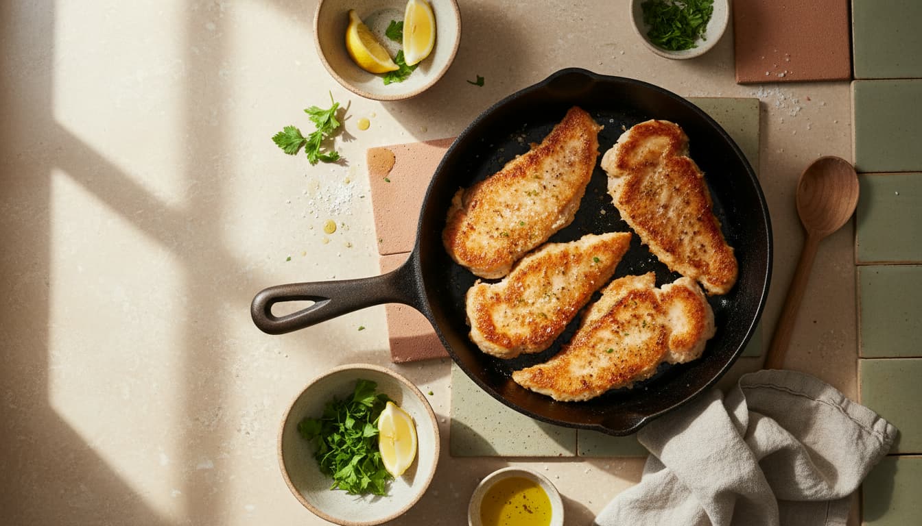 Chicken piccata, step 2