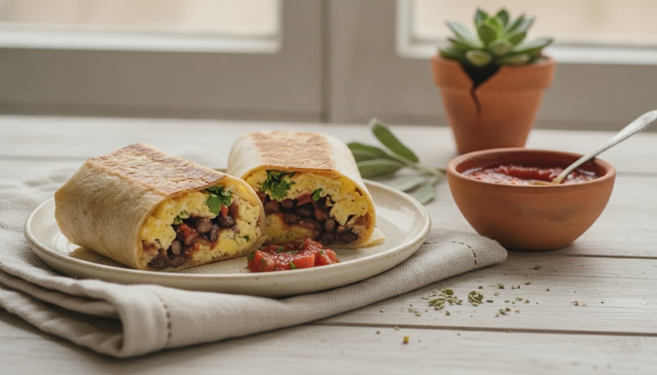 Proteinreicher Frühstücks-Burrito