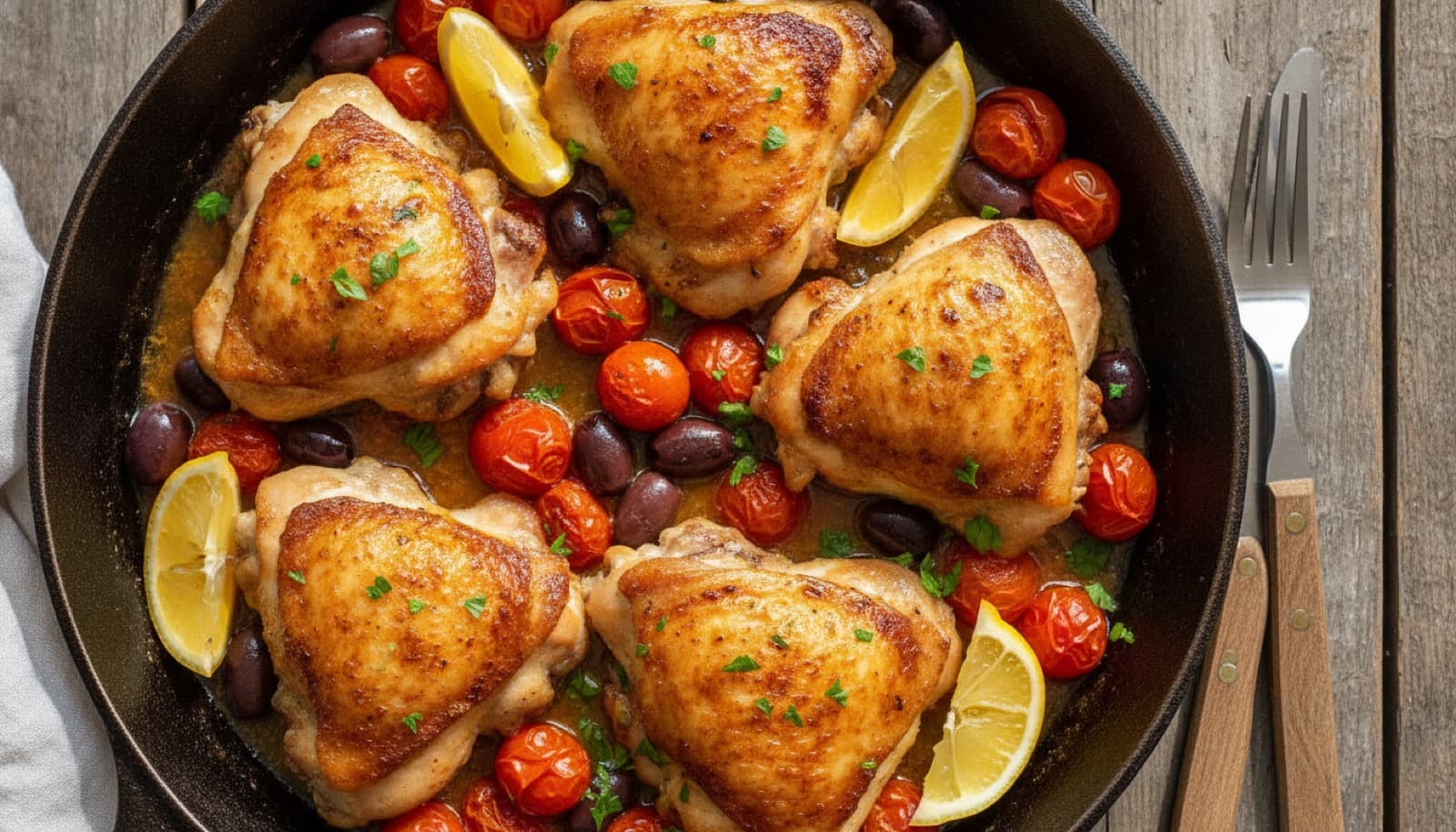 Mediterranean Chicken: Skillet, 40 Minutes, 38g Protein