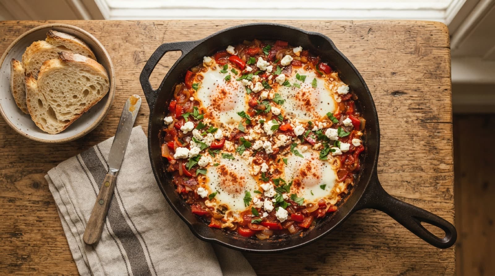 Shakshuka: Eggs Poached in Spiced Tomato, 22g Protein